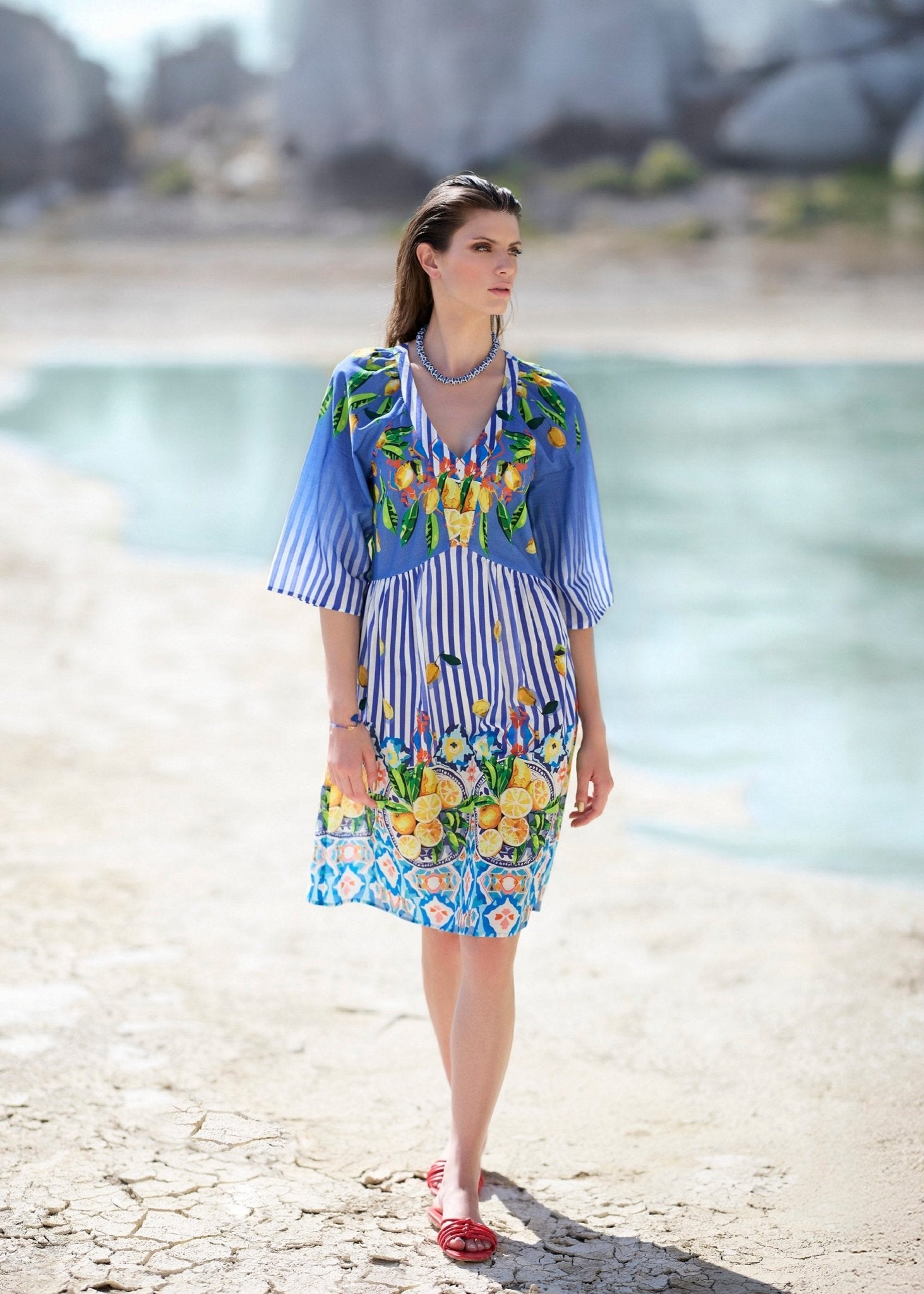 Kurzes Kleid YIJANA aus 100 % Baumwolle in A - Linie - FOX'S - Fashion