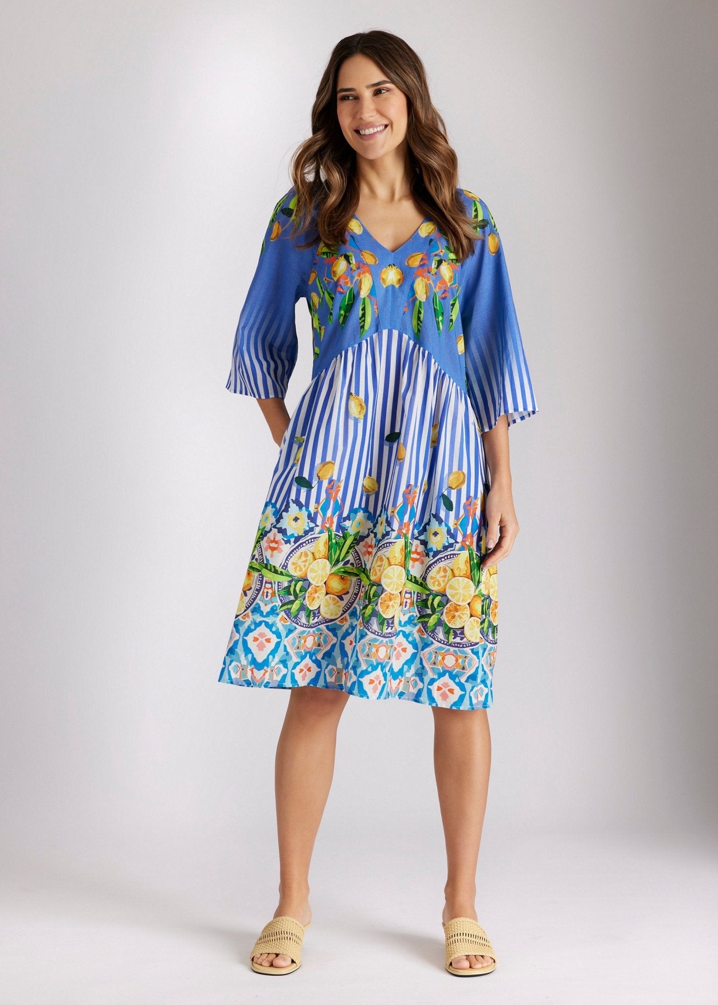 Kurzes Kleid YIJANA aus 100 % Baumwolle in A - Linie - FOX'S - Fashion