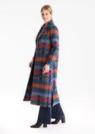 Langer Mantel ZUQUIT mit Revers in Karomuster - FOX'S - Fashion