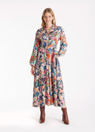 Langes Kleid DYOTI aus Tencel mit V - Ausschnitt - FOX'S - Fashion