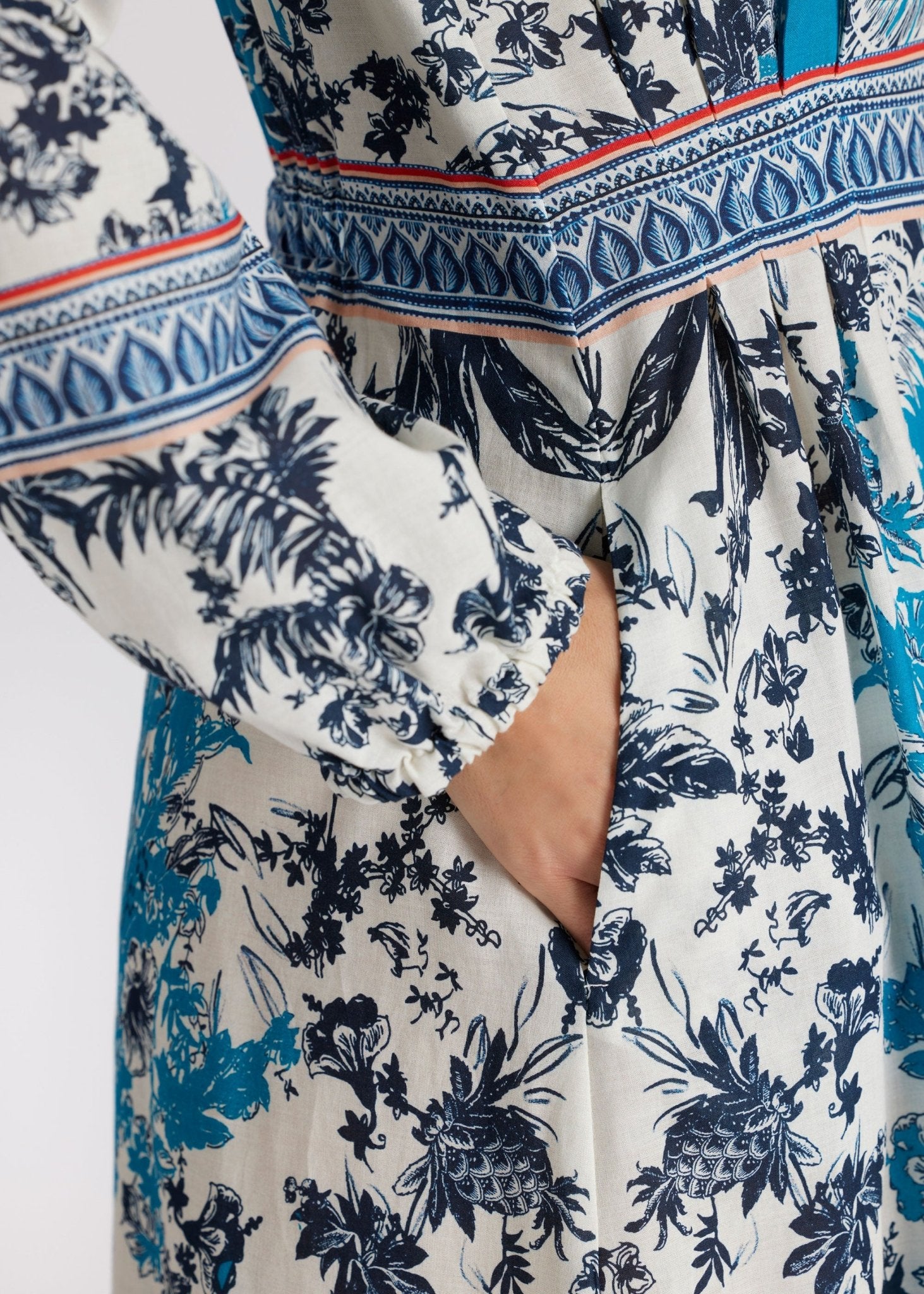 Langes, tailliertes Kleid YIJE aus 100 % Baumwolle - FOX'S - Fashion