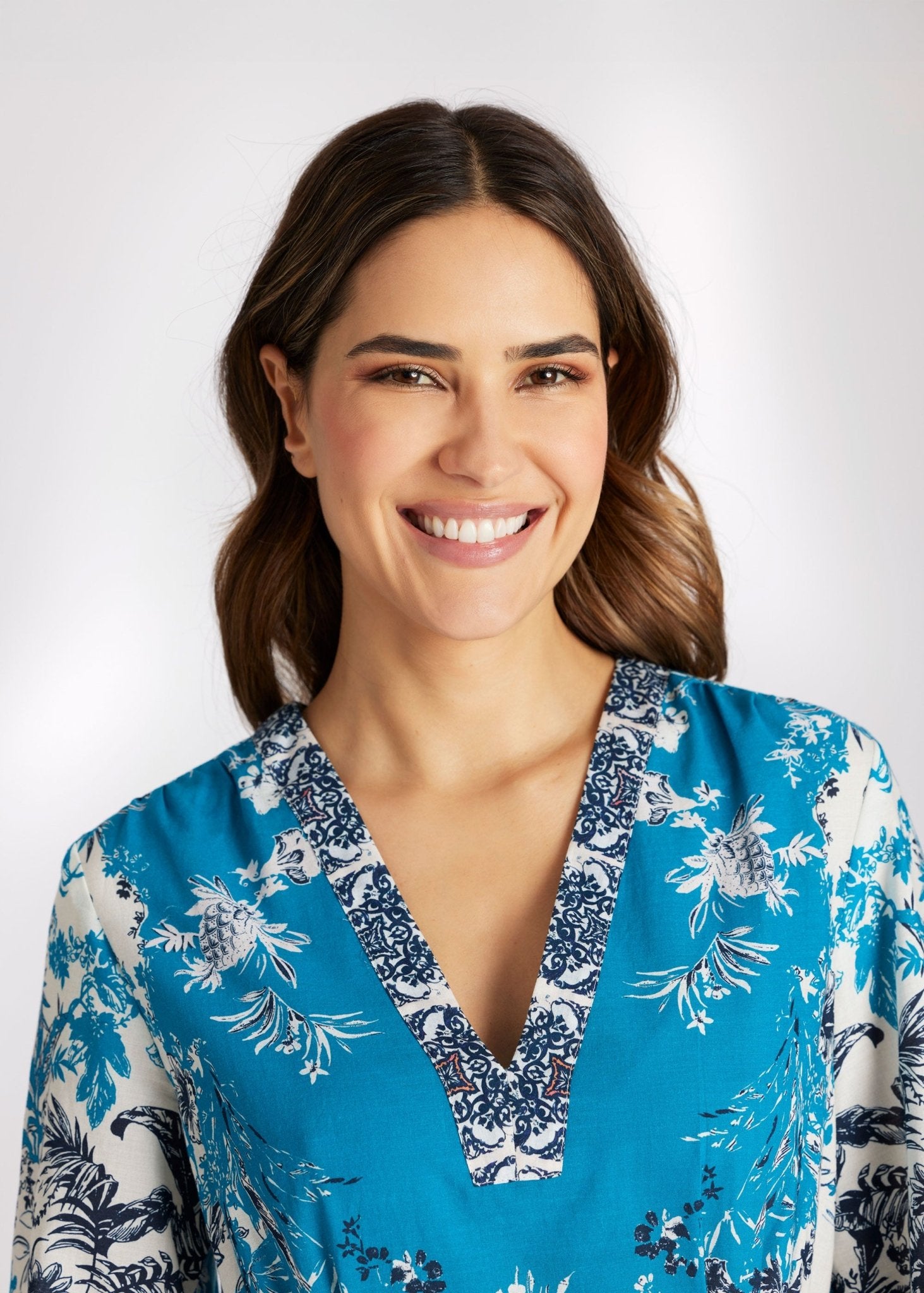 Langes, tailliertes Kleid YIJE aus 100 % Baumwolle - FOX'S - Fashion