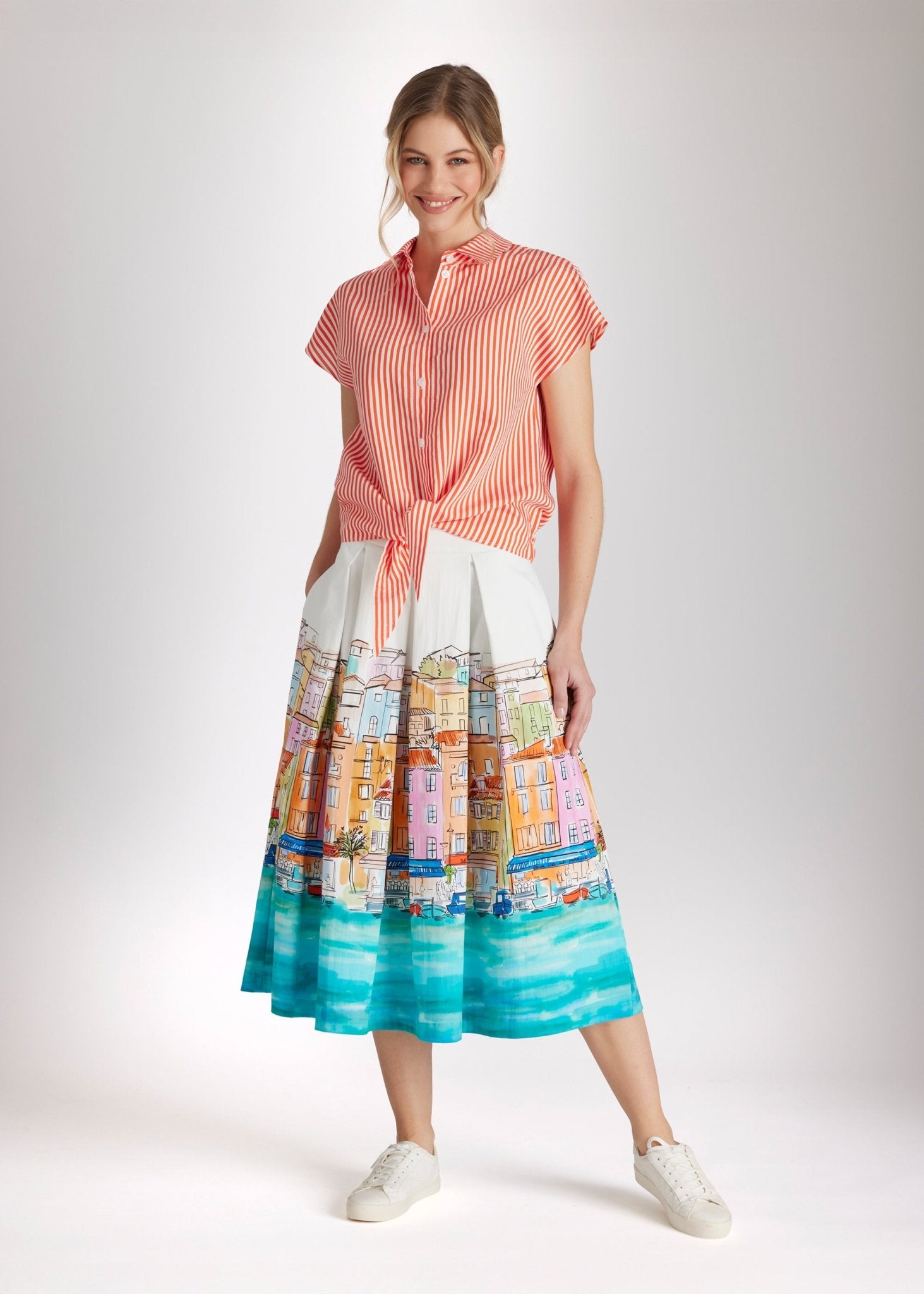 Legere Bluse GYRINA aus Modal mit Bindedetail - FOX'S - Fashion