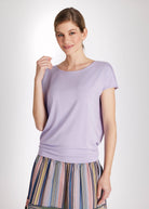 Legeres Shirt CIKUNA mit Rundhals und kurzen, überschnittenen Ärmeln in Flieder