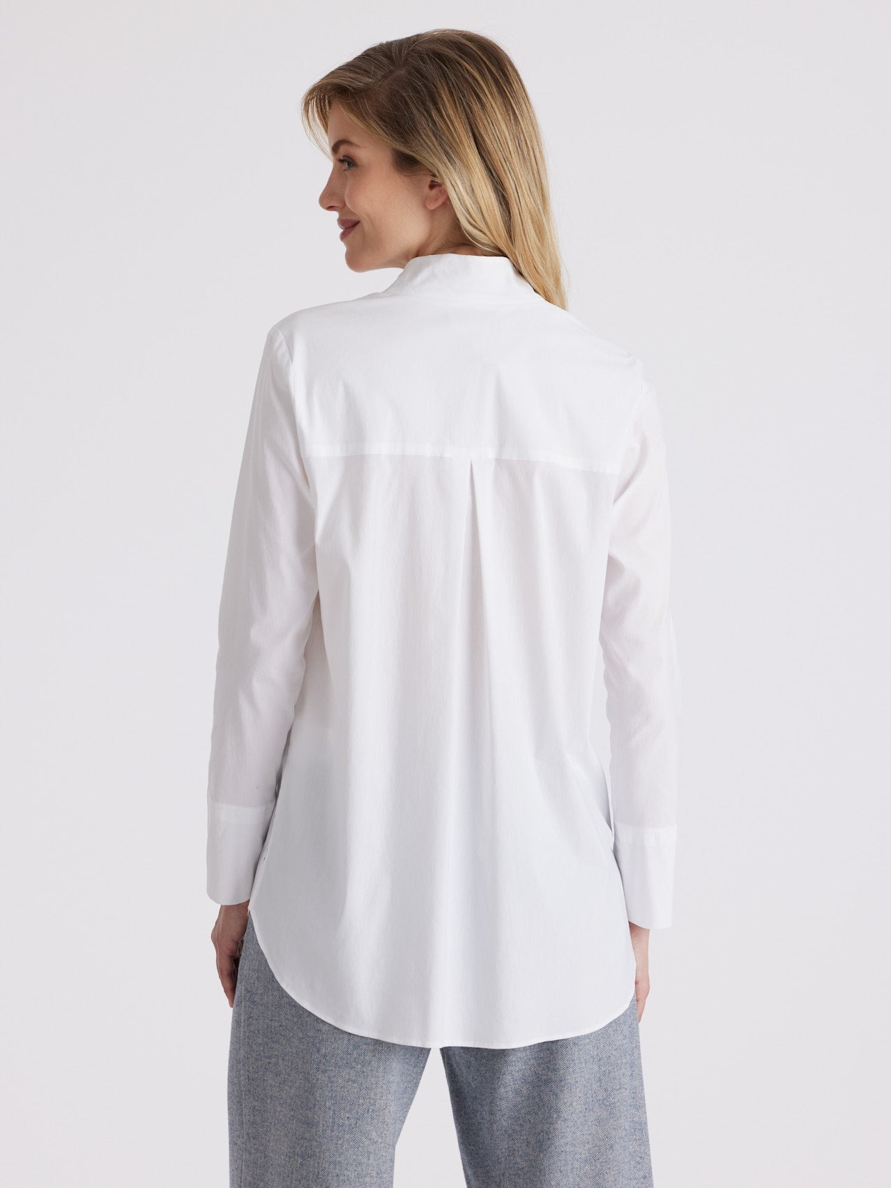 Longbluse BABLUE mit V - Ausschnitt und raffinierter Falte - FOX'S - Fashion