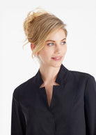Longbluse BABLUE mit V - Ausschnitt und raffinierter Falte - FOX'S - Fashion