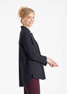 Longbluse BABLUE mit V - Ausschnitt und raffinierter Falte - FOX'S - Fashion