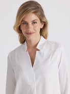 Longbluse BABLUE mit V - Ausschnitt und raffinierter Falte - FOX'S - Fashion