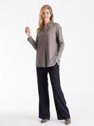 Longbluse BABLUE mit V - Ausschnitt und raffinierter Falte - FOX'S - Fashion