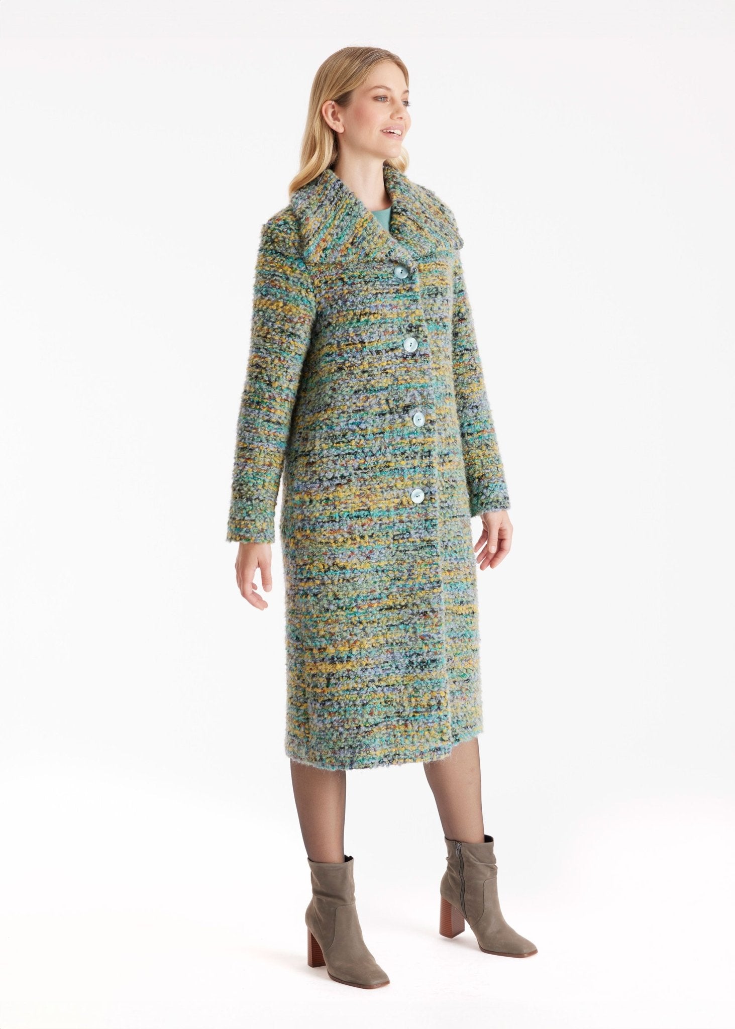 Mantel MISSELINA aus Multicolor - Bouclé mit Kragen - FOX'S - Fashion