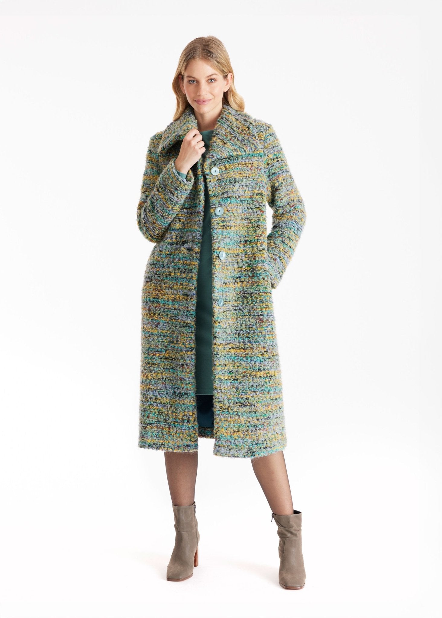 Mantel MISSELINA aus Multicolor - Bouclé mit Kragen - FOX'S - Fashion