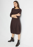 Midi-Kleid JAROBO aus Viskose-Mix mit leichter O-Form - FOX'S-Fashion