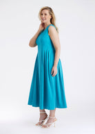 Midi - Kleid MONYX mit Falten und V - Ausschnitt - FOX'S - Fashion