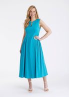 Midi - Kleid MONYX mit Falten und V - Ausschnitt - FOX'S - Fashion