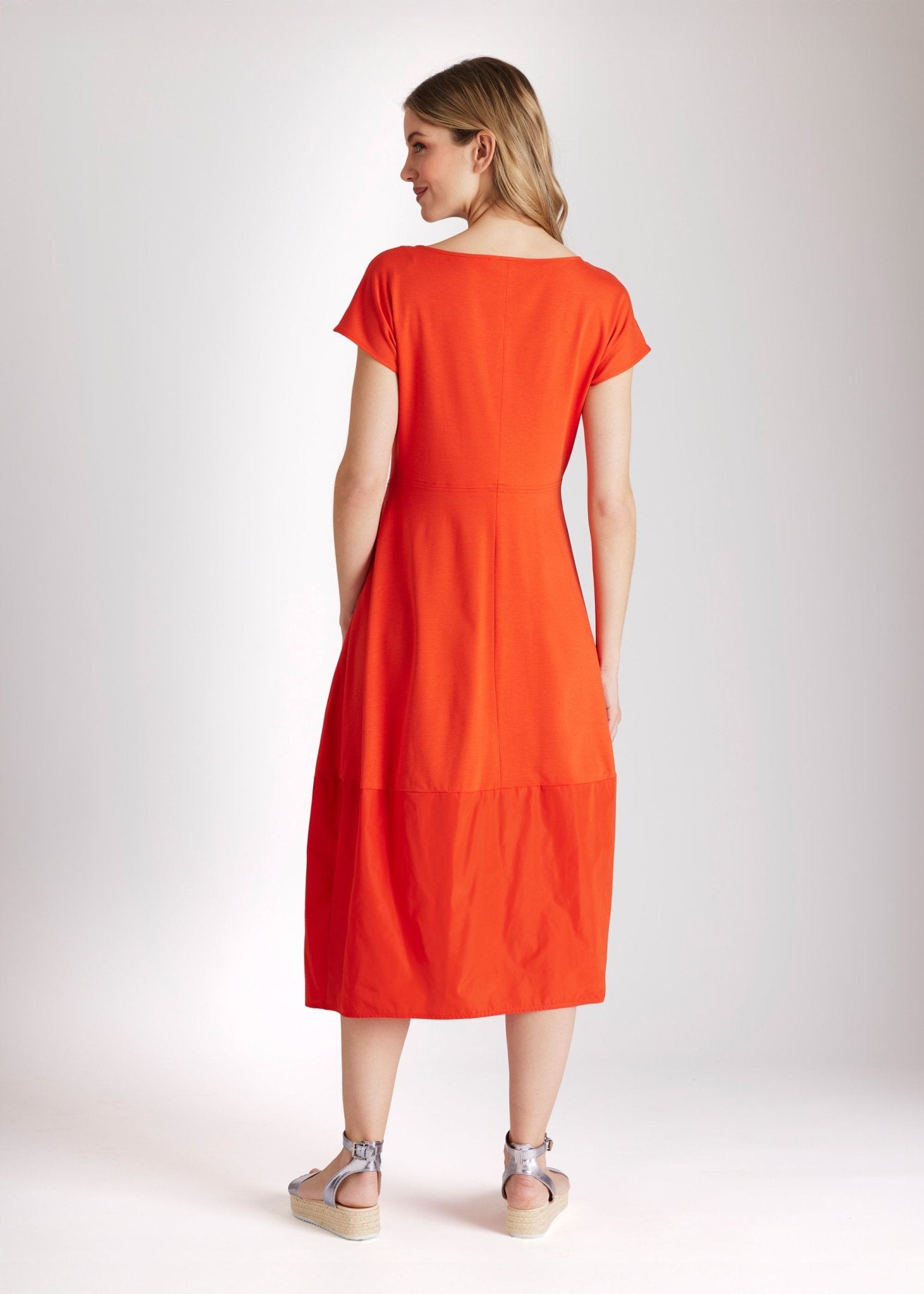 Midi - Kleid SONUX aus Viskosejersey und Taft in leichter O - Form - FOX'S - Fashion