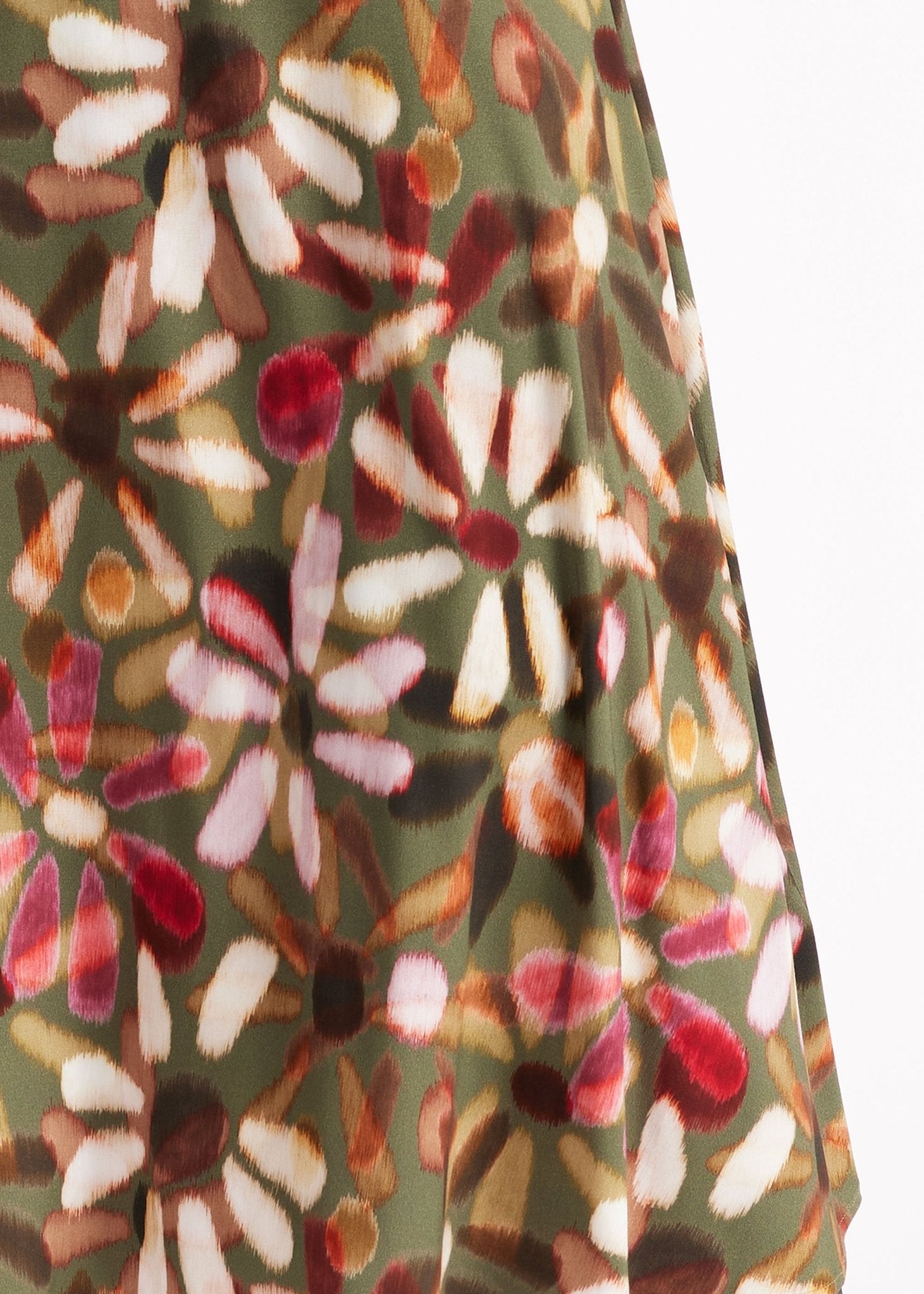 Rock NATYRO in Midi-Länge mit seitlichen Eingrifftaschen und mehrfarbigem Blumenmuster 