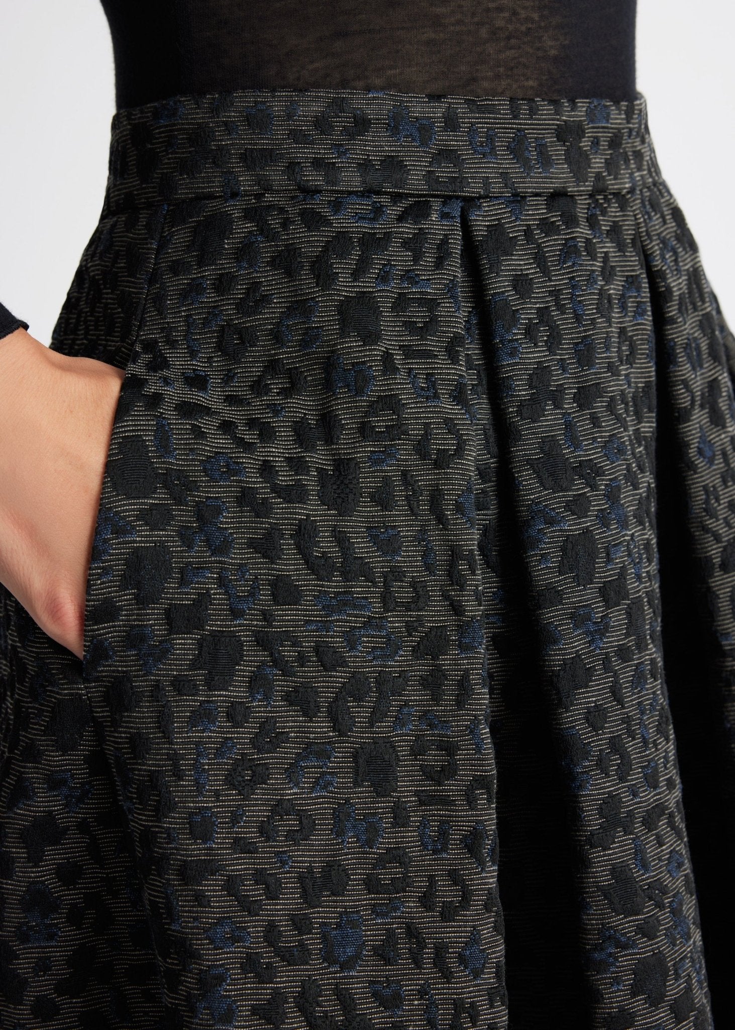 Midi-Rock NINARO aus Baumwoll-Mix in A-Linie - FOX'S-Fashion