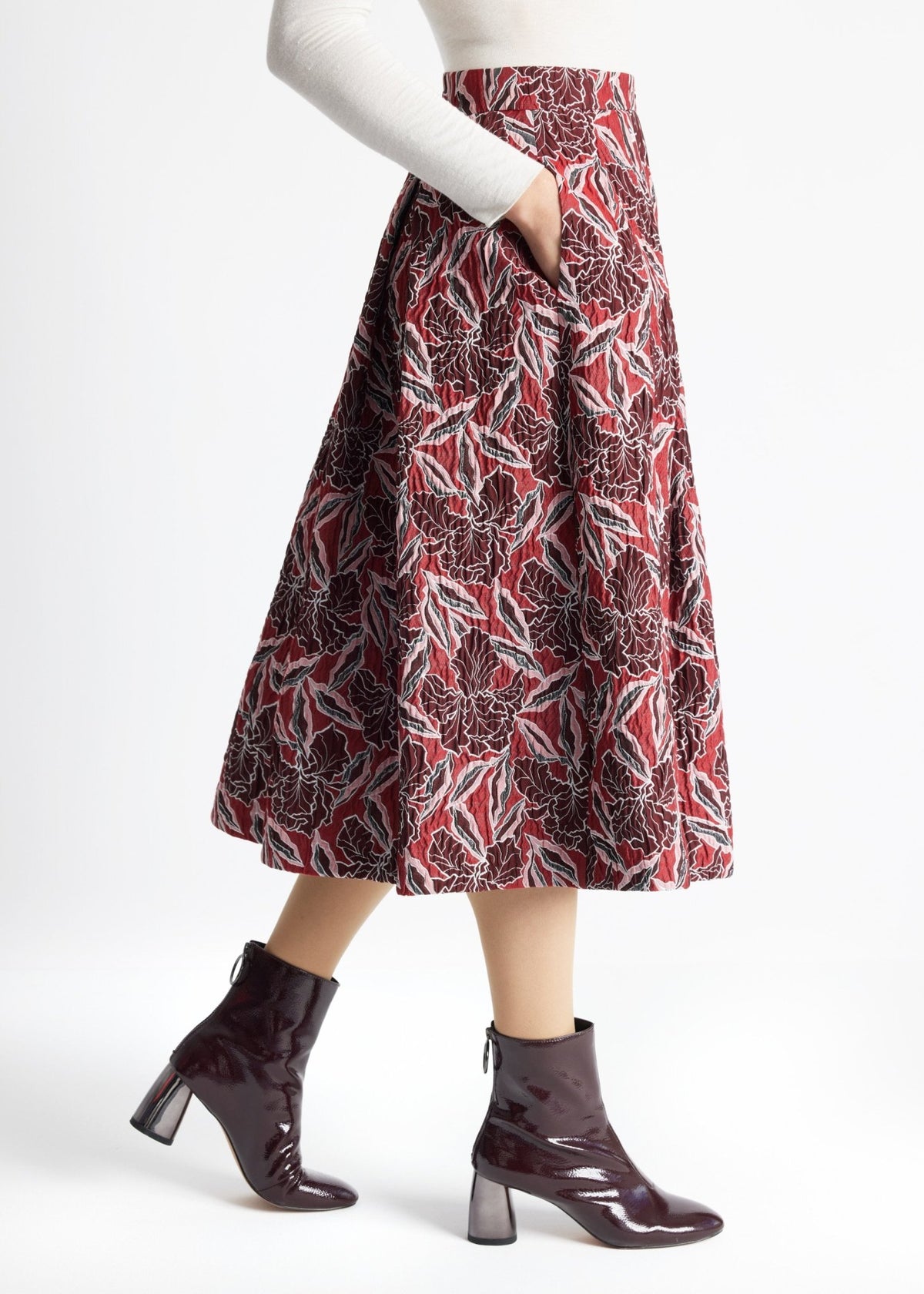 Midi-Rock WUPERO aus Viskose-Baumwoll-Mix in A-Linie - FOX'S-Fashion