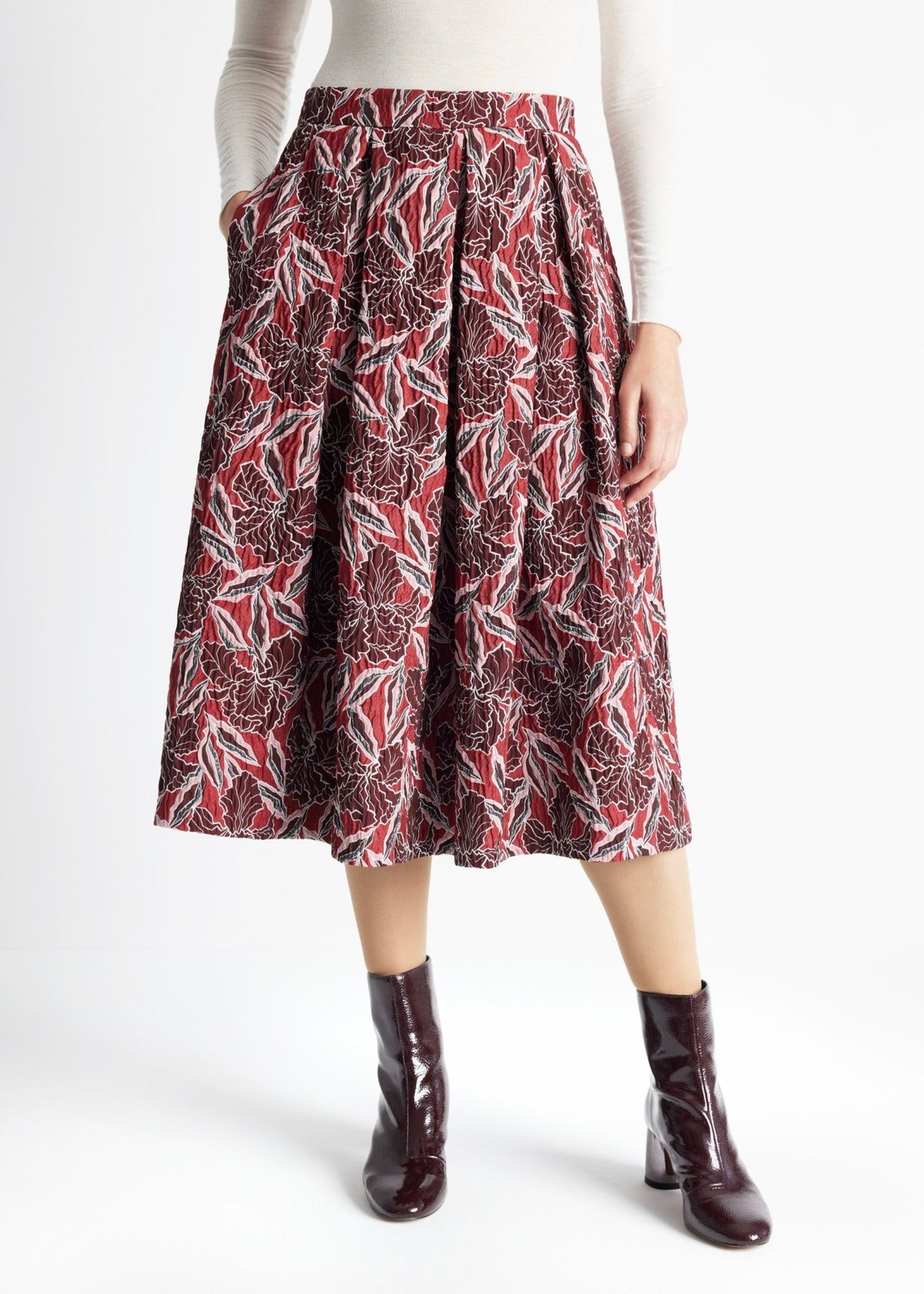 Midi-Rock WUPERO aus Viskose-Baumwoll-Mix in A-Linie - FOX'S-Fashion