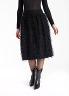 One Size Rock LAFEDRO in Midi - Länge mit Fransen - Optik - FOX'S - Fashion