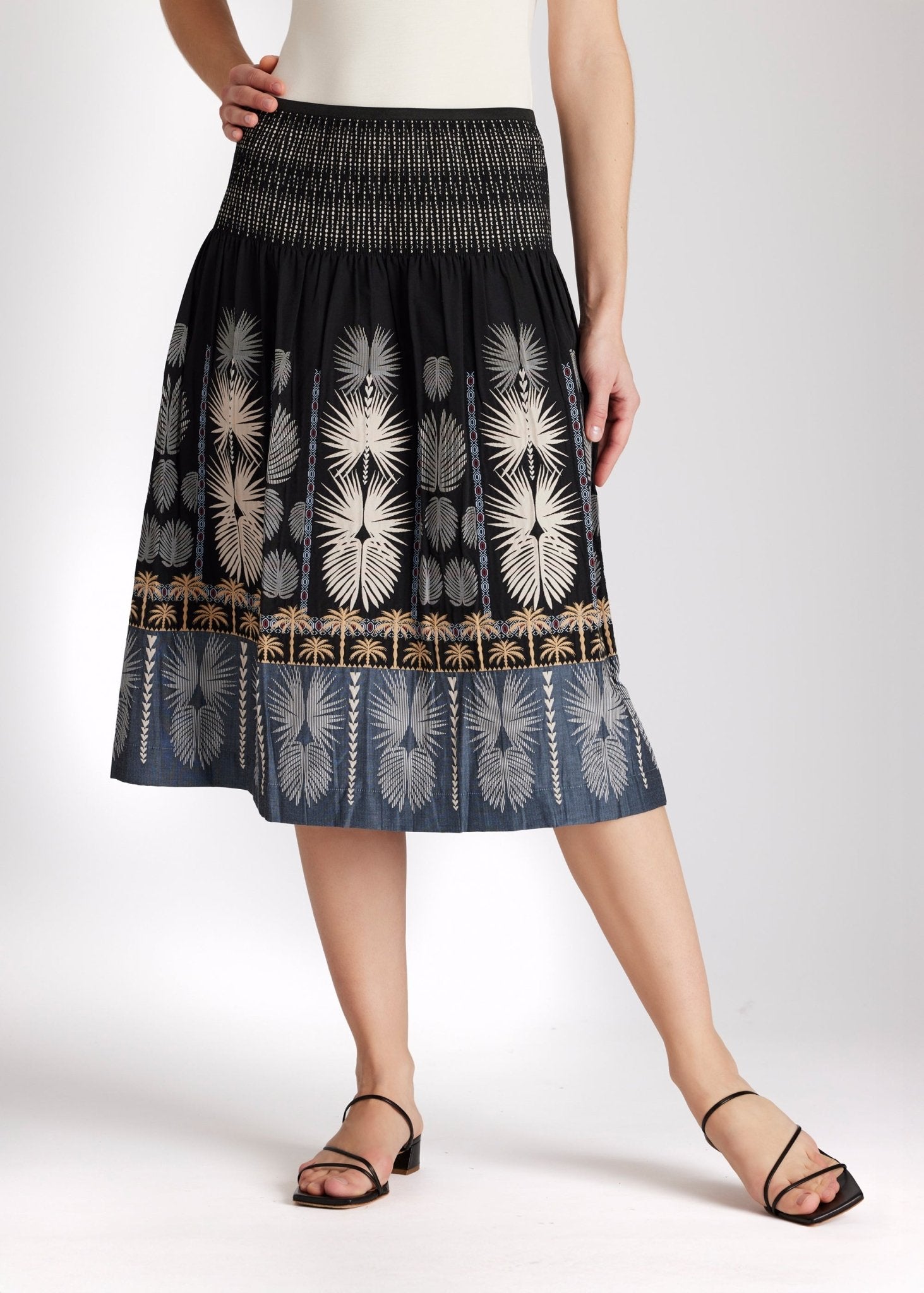 One Size Rock LONGERO - S aus Baumwollmix in Midi - Länge mit Gummibund - FOX'S - Fashion