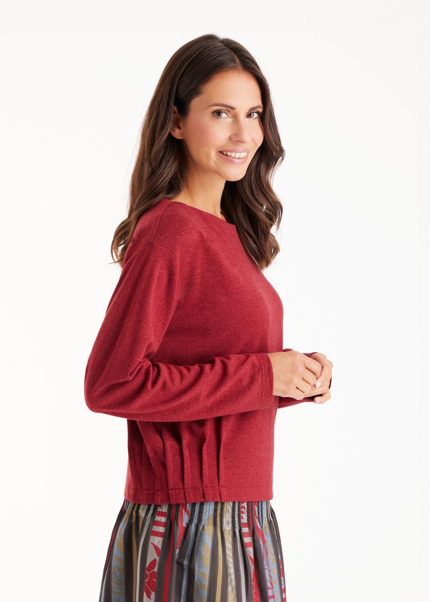 Pullover OLOVA mit U - Boot - Ausschnitt und Biesen - FOX'S - Fashion