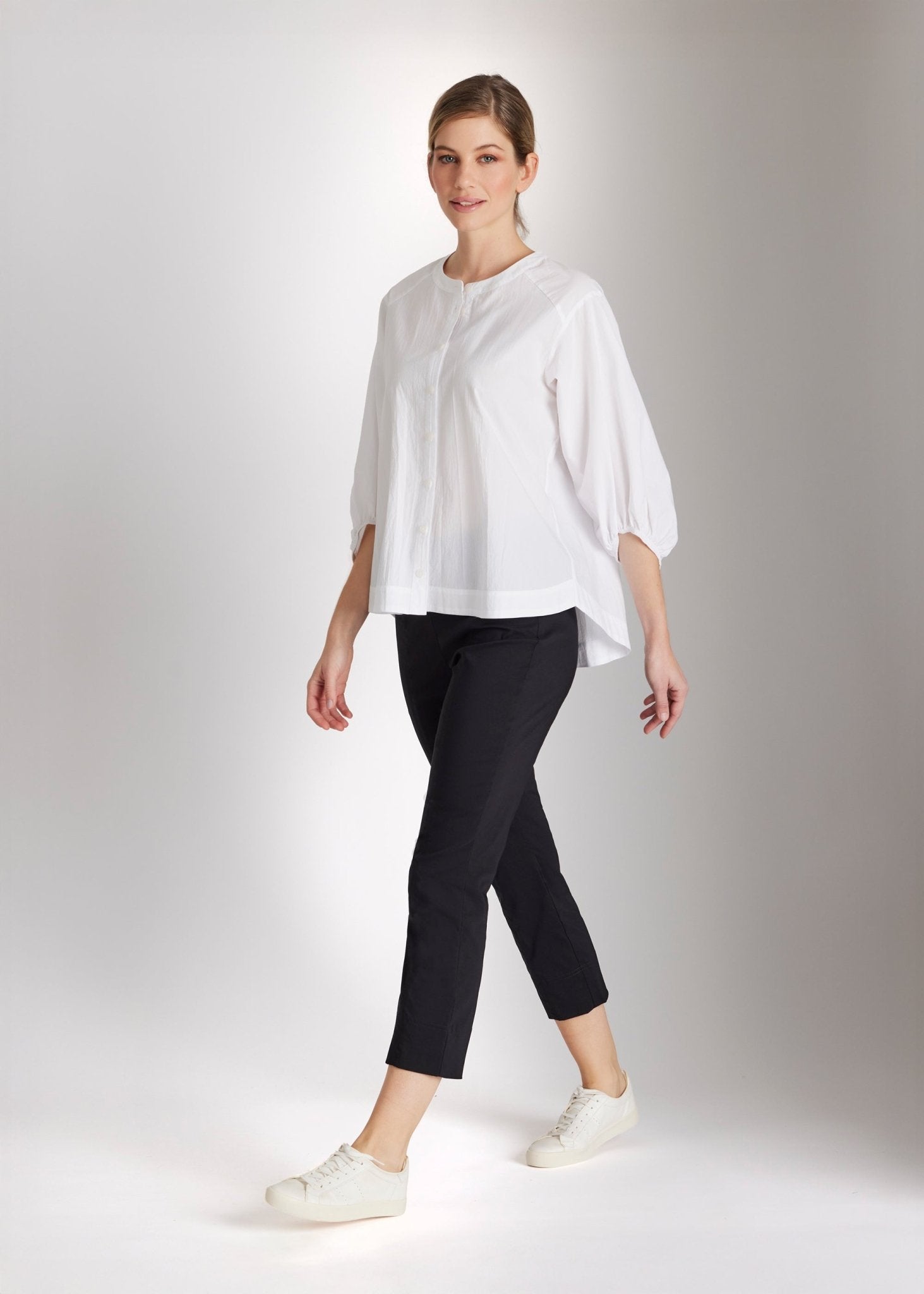 Schmale 7/8 - Hose MESSINI aus Baumwollmix mit Stretch - FOX'S - Fashion