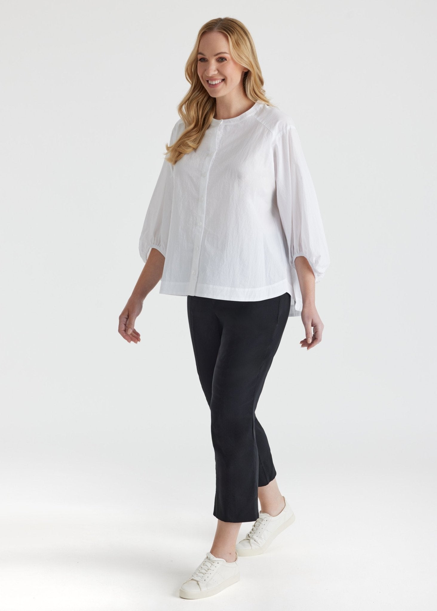 Schmale 7/8 - Hose MESSINI aus Baumwollmix mit Stretch - FOX'S - Fashion