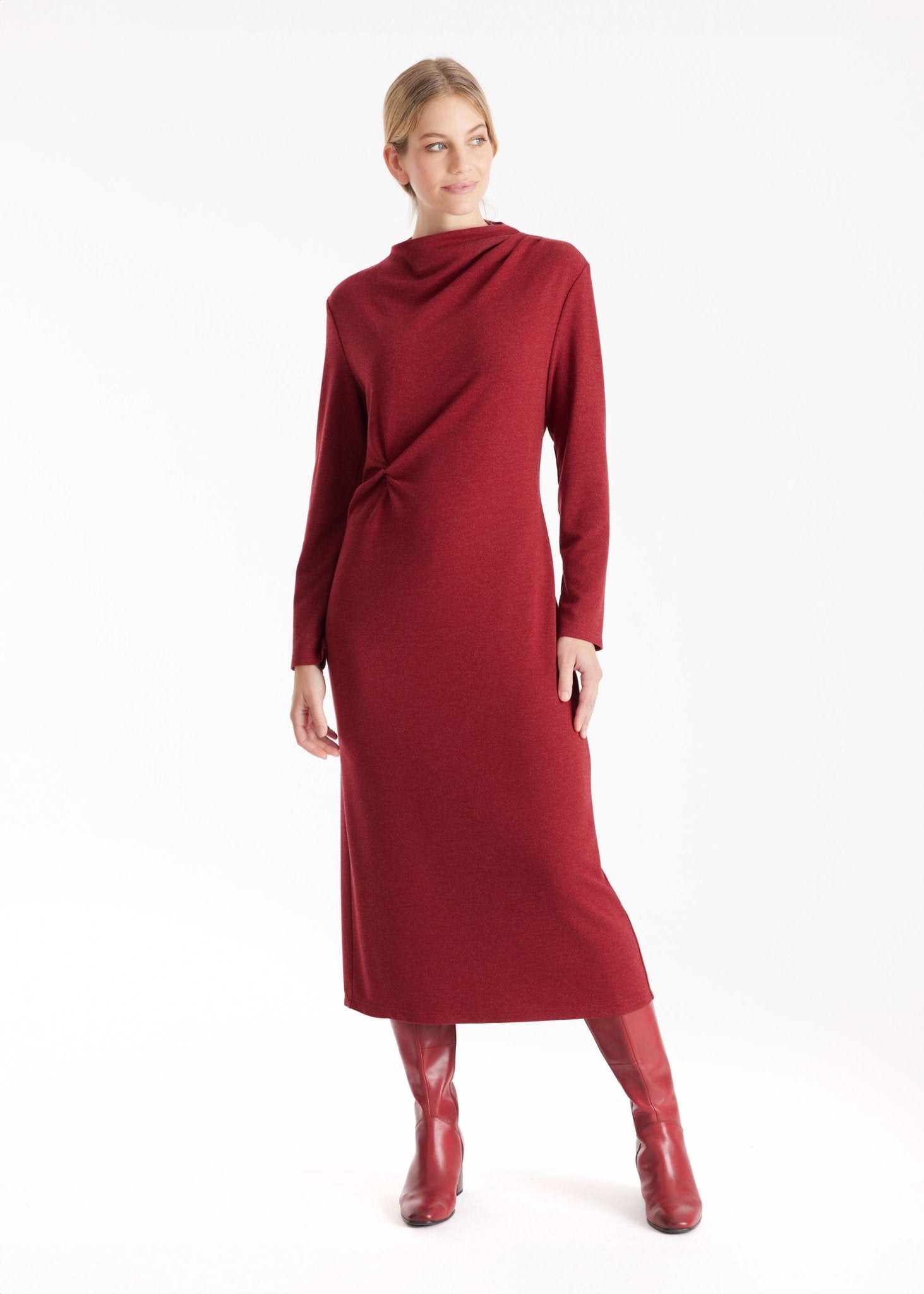 Schmales Kleid OREYA mit hohem Kragen - FOX'S - Fashion