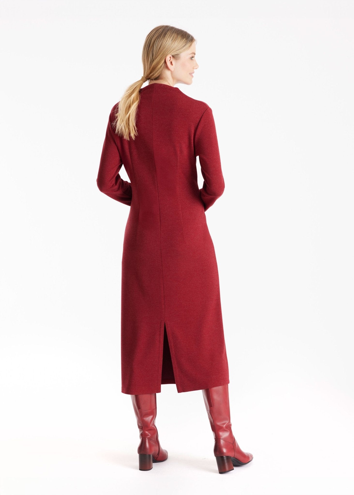 Schmales Kleid OREYA mit hohem Kragen - FOX'S - Fashion