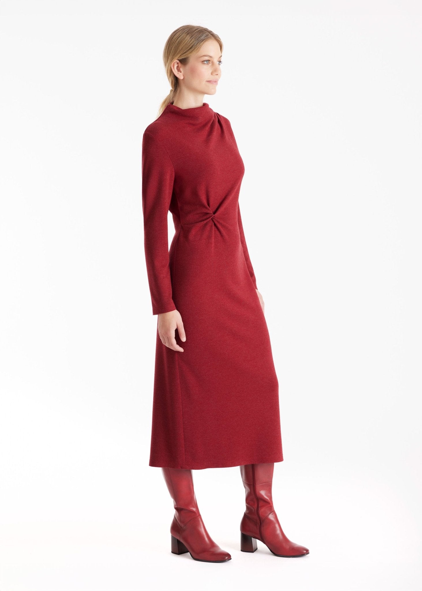 Schmales Kleid OREYA mit hohem Kragen - FOX'S - Fashion