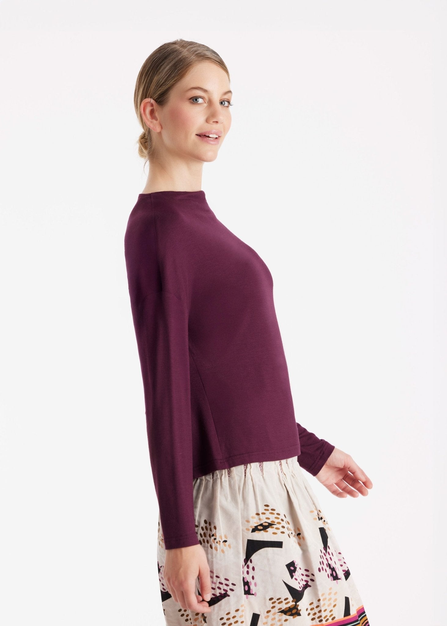 Shirt CISQUIT mit Wasserfallkragen und langem Arm - FOX'S - Fashion