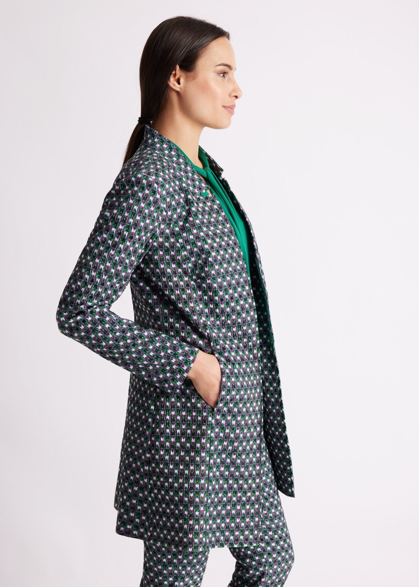 Taillierter Longblazer ESKAJA aus Viskose-Mix mit Reißverschluss - FOX'S-Fashion