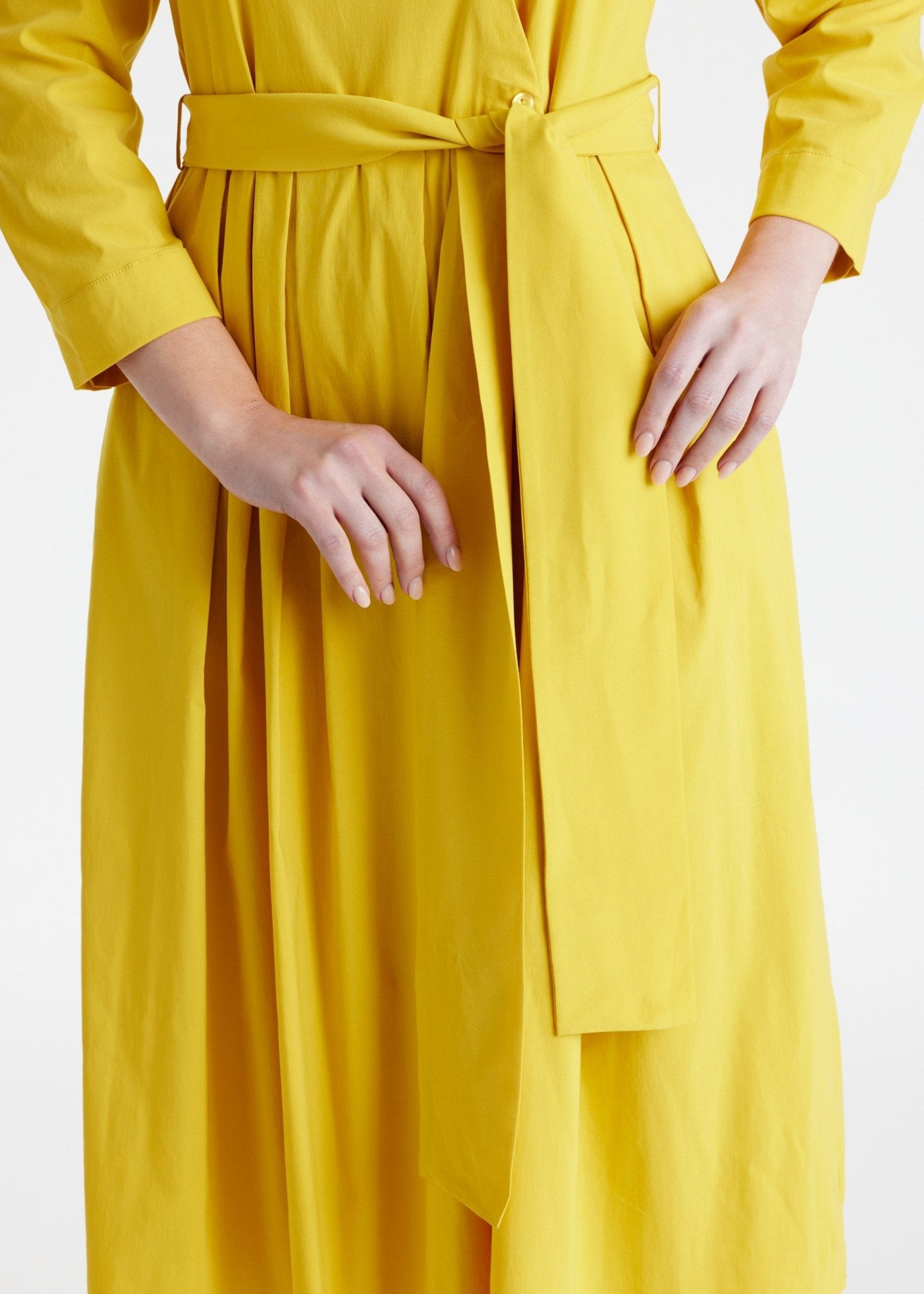 Tailliertes Hemdblusenkleid MYLADJA aus Baumwollmix mit Stretch - FOX'S - Fashion