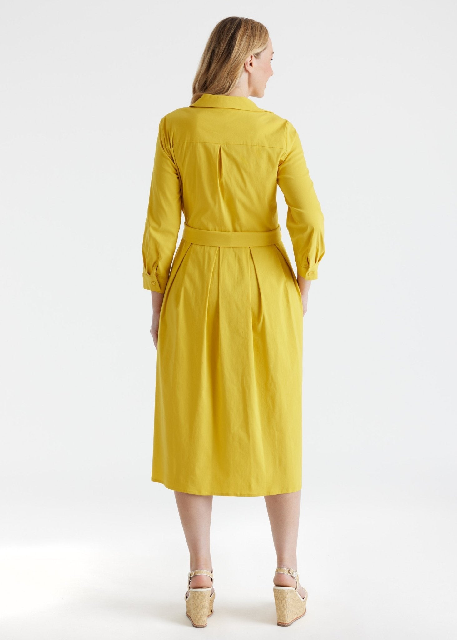 Tailliertes Hemdblusenkleid MYLADJA aus Baumwollmix mit Stretch - FOX'S - Fashion