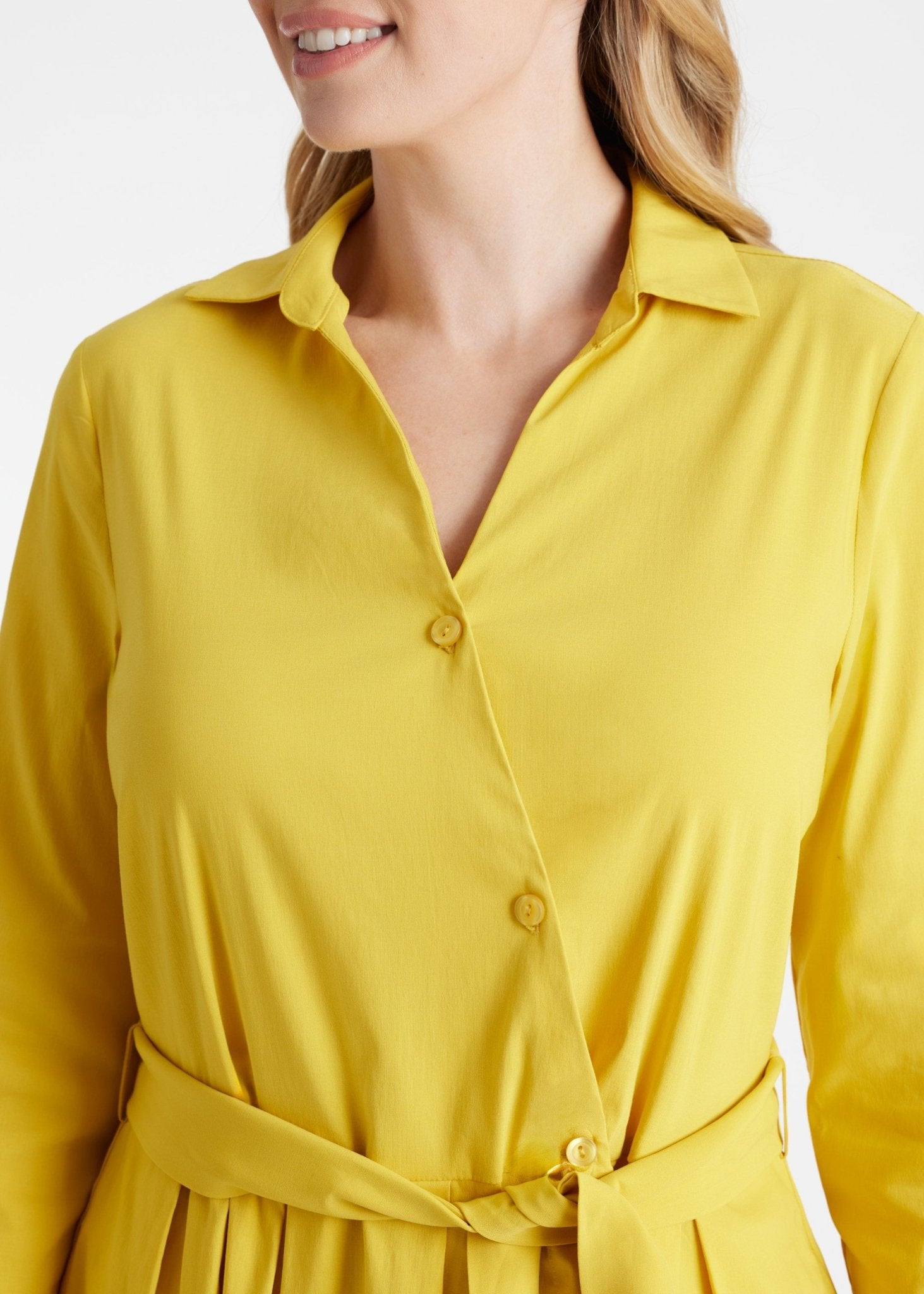 Tailliertes Hemdblusenkleid MYLADJA aus Baumwollmix mit Stretch - FOX'S - Fashion