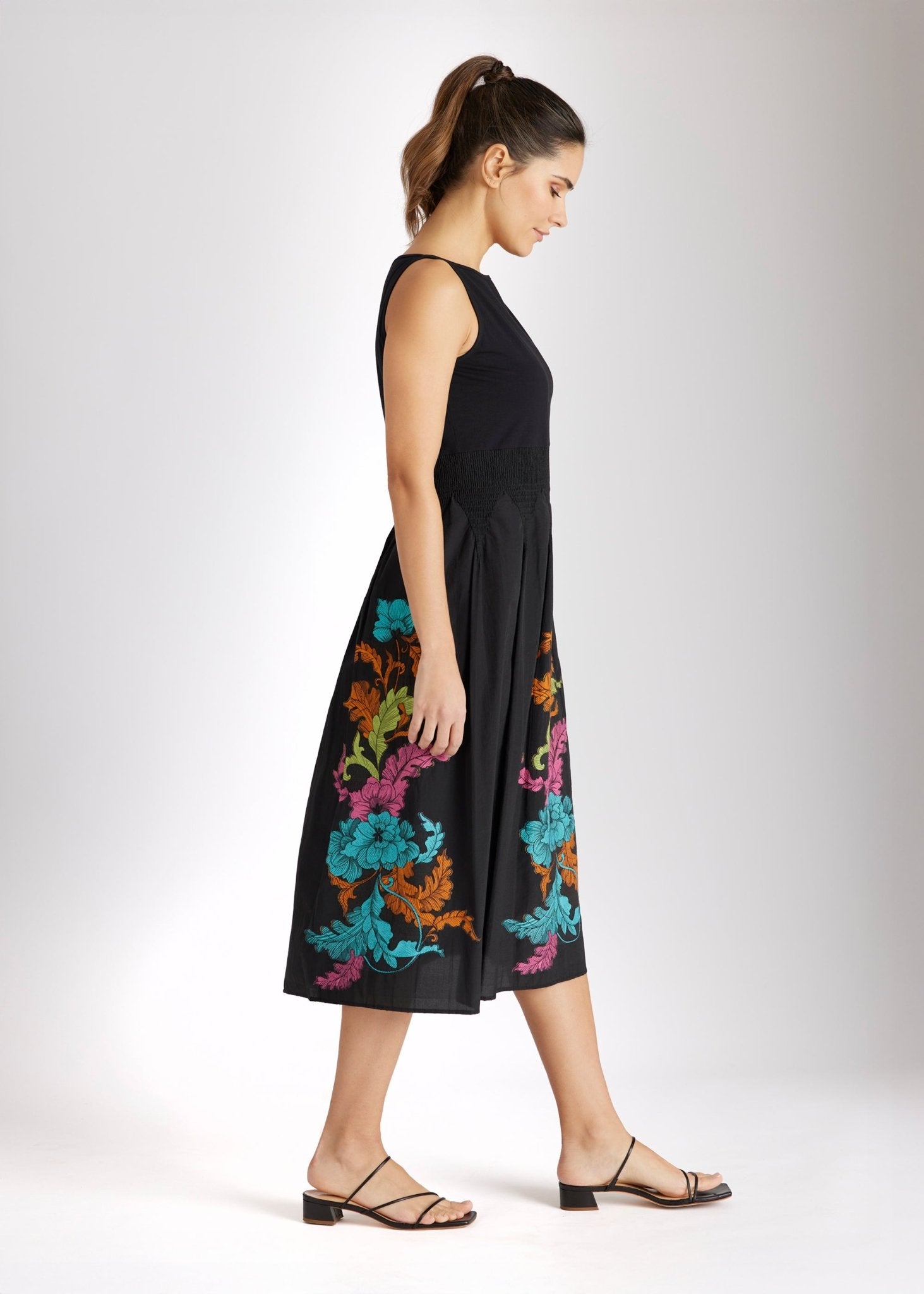 Tailliertes Kleid LIMUKI im Patch aus Jersey und Jacquard - FOX'S - Fashion