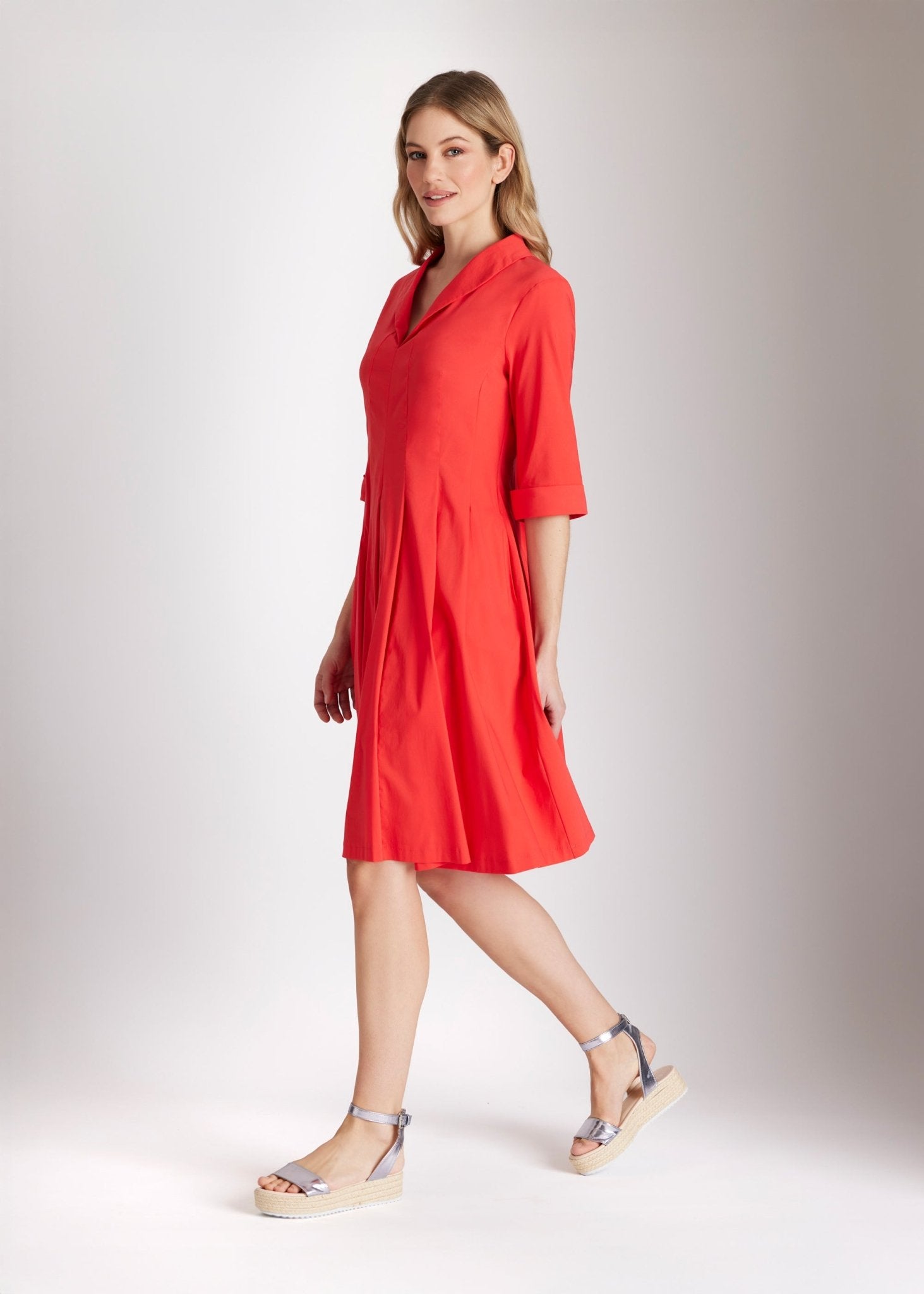 Tailliertes Kleid MEDAXY aus Baumwollmix mit Stretch - FOX'S - Fashion