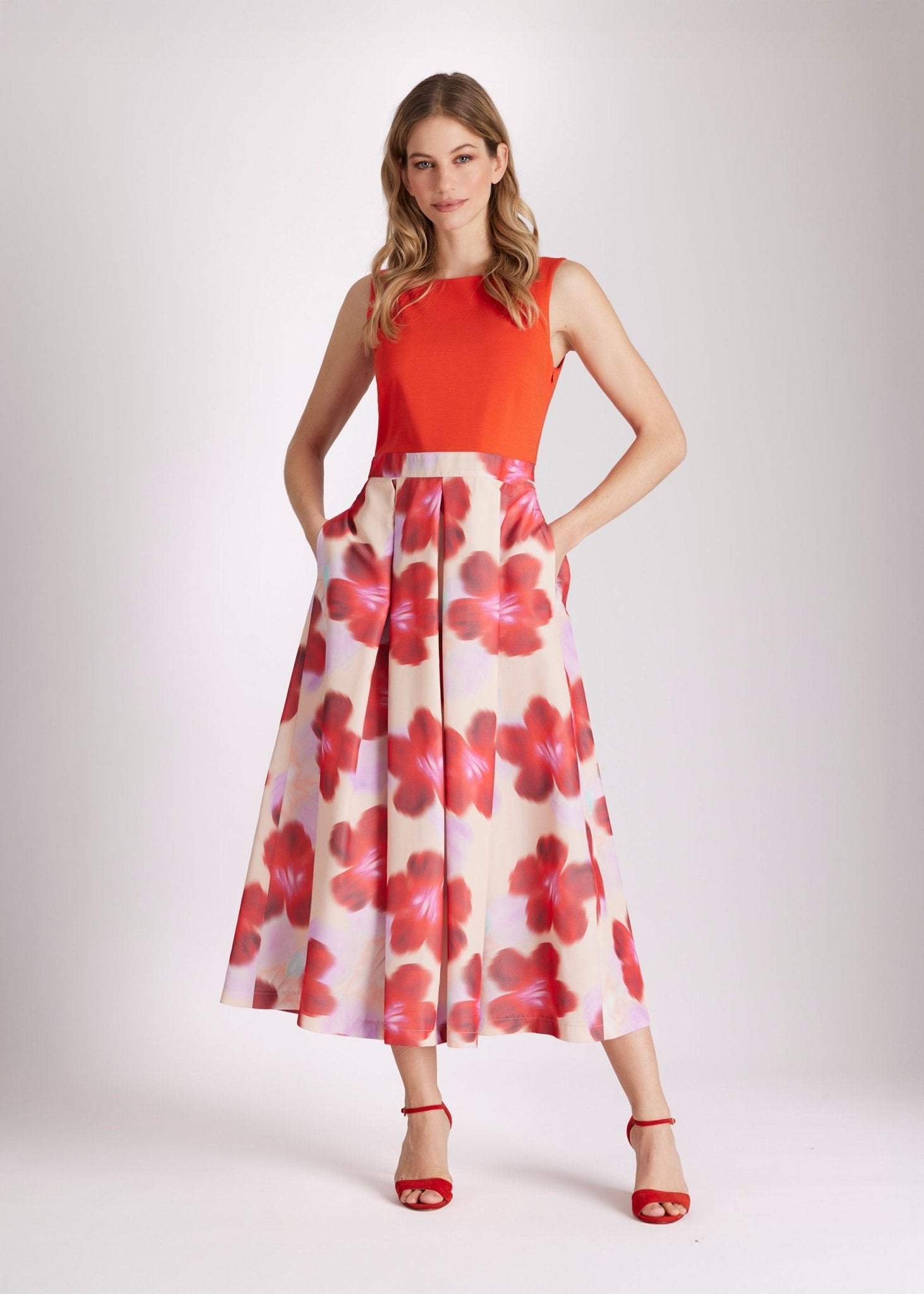 Tailliertes Kleid SUDIBARA im Patch aus Viskosejersey und Taft - FOX'S - Fashion