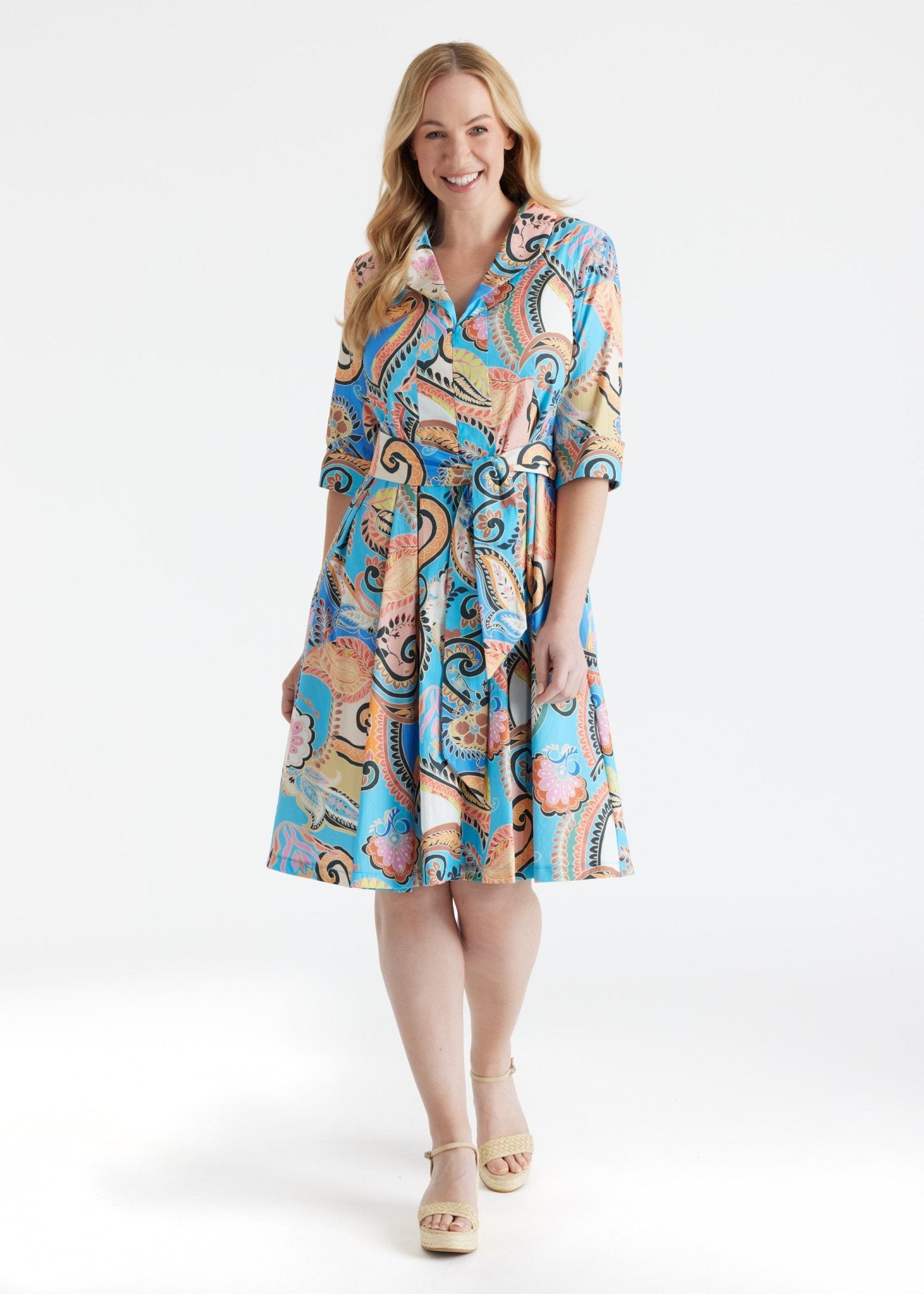 Tailliertes Kleid UDAXI aus Bio - Baumwolle - FOX'S - Fashion