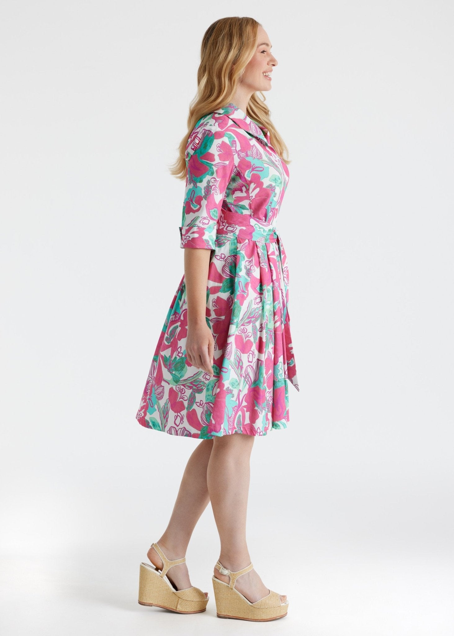 Tailliertes Kleid UDAXI aus Bio - Baumwolle - FOX'S - Fashion