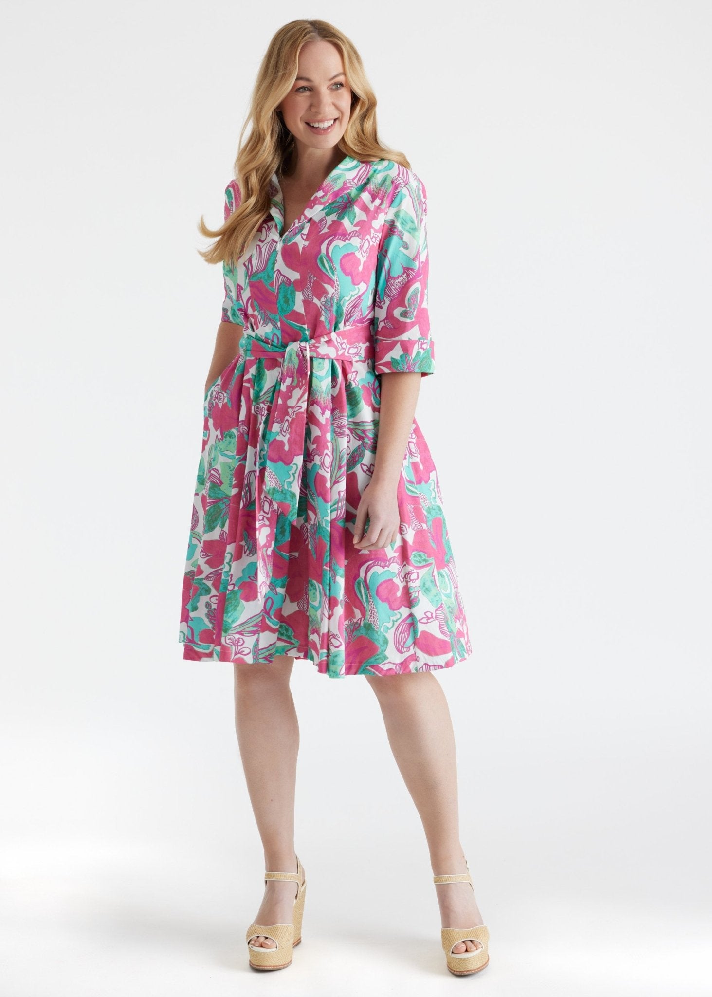 Tailliertes Kleid UDAXI aus Bio - Baumwolle - FOX'S - Fashion