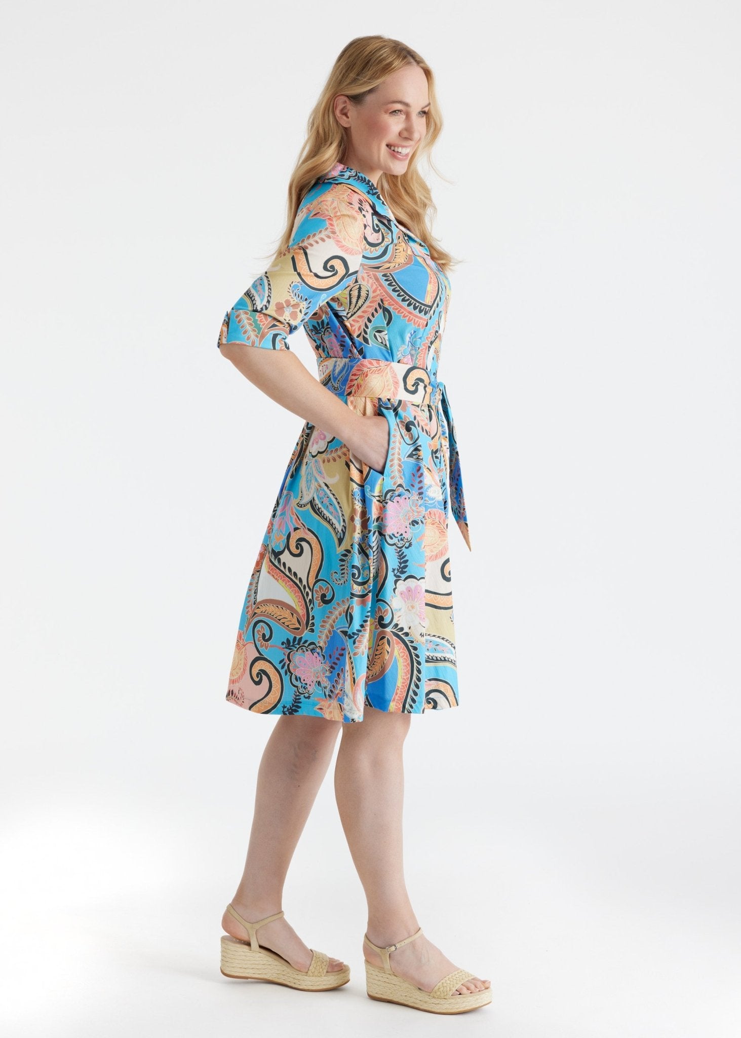 Tailliertes Kleid UDAXI aus Bio - Baumwolle - FOX'S - Fashion