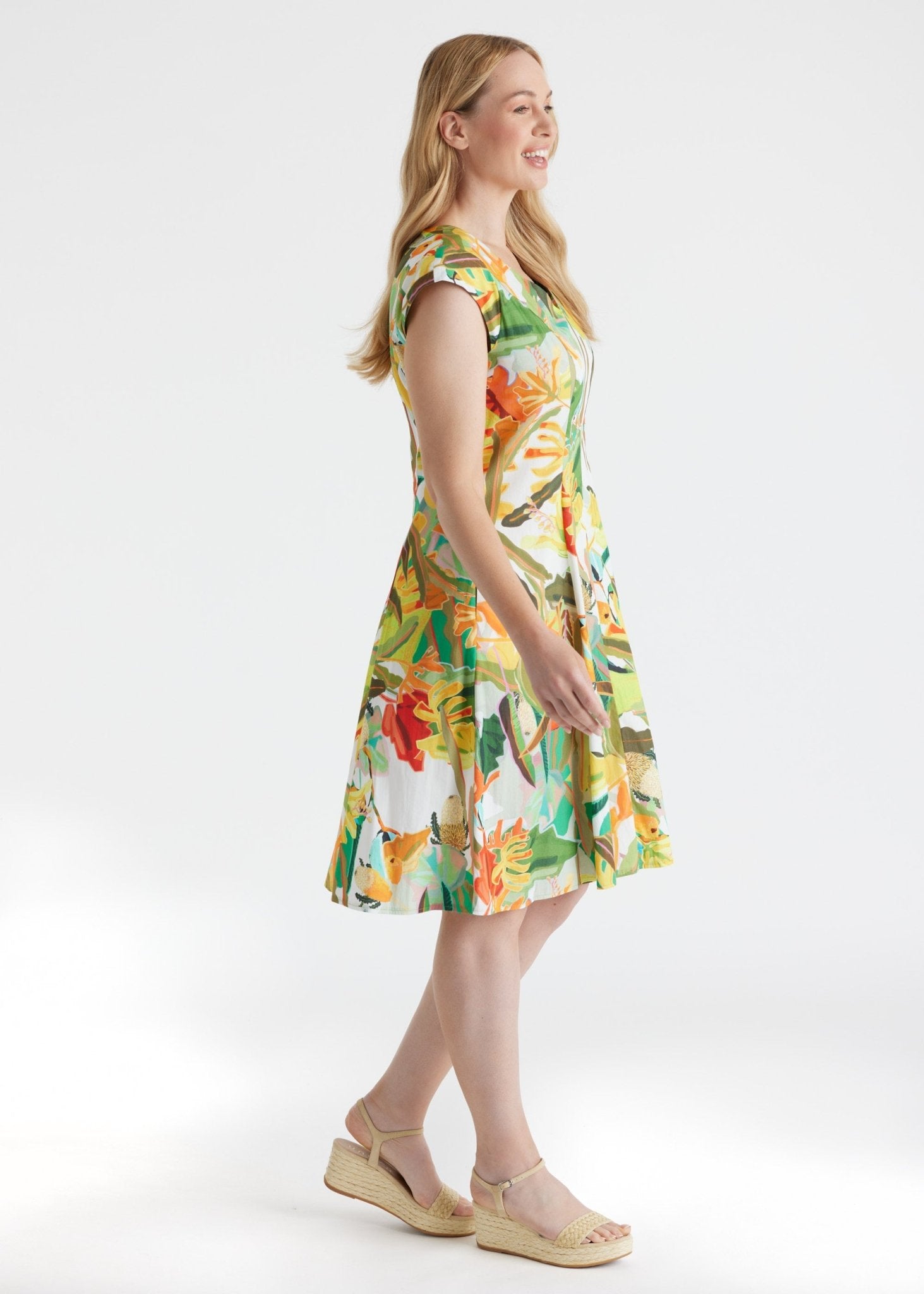 Tailliertes Kleid UNGANA aus Bio - Baumwolle - FOX'S - Fashion