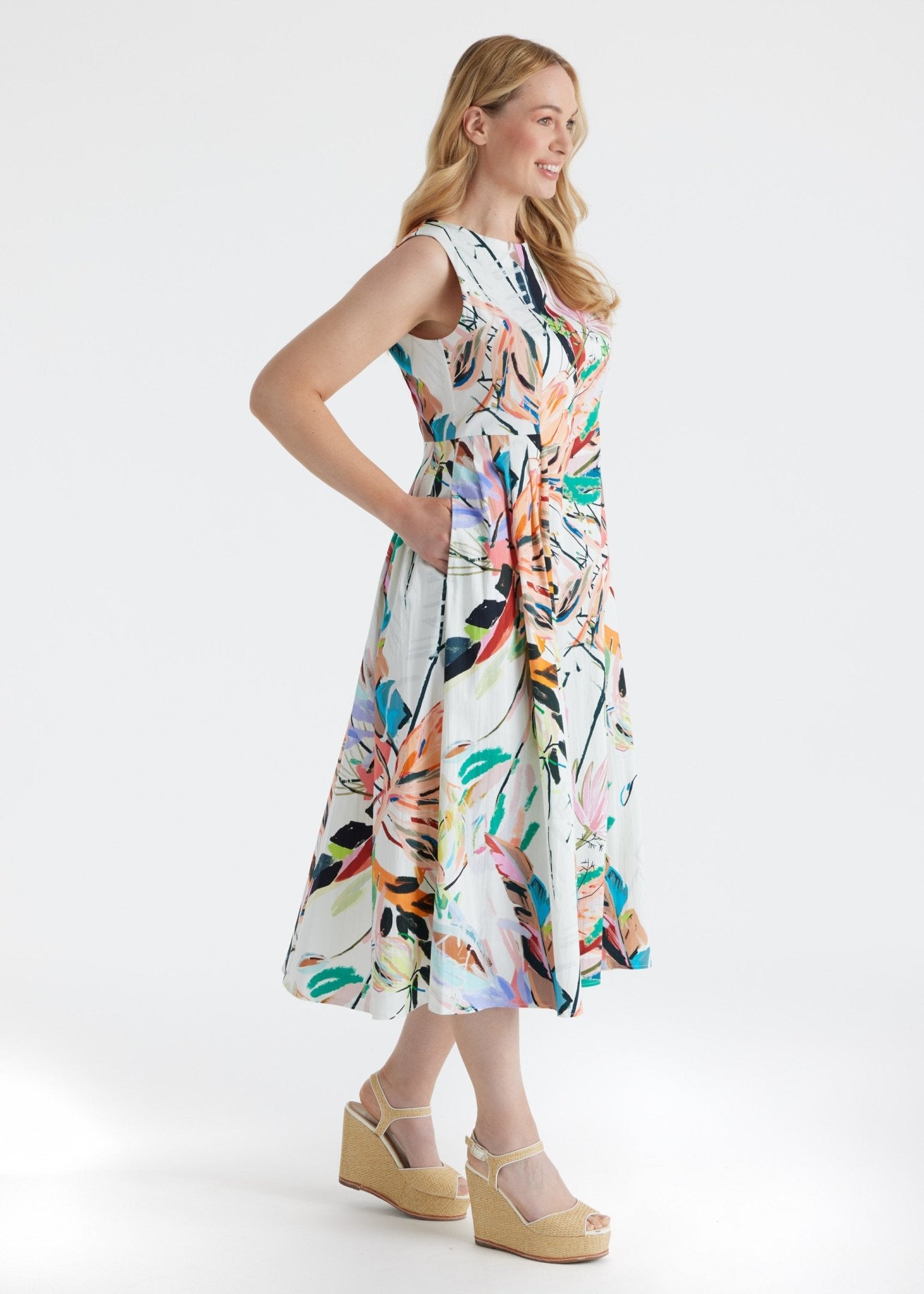 Tailliertes Midi - Kleid DEMONA aus Bio - Baumwolle - FOX'S - Fashion