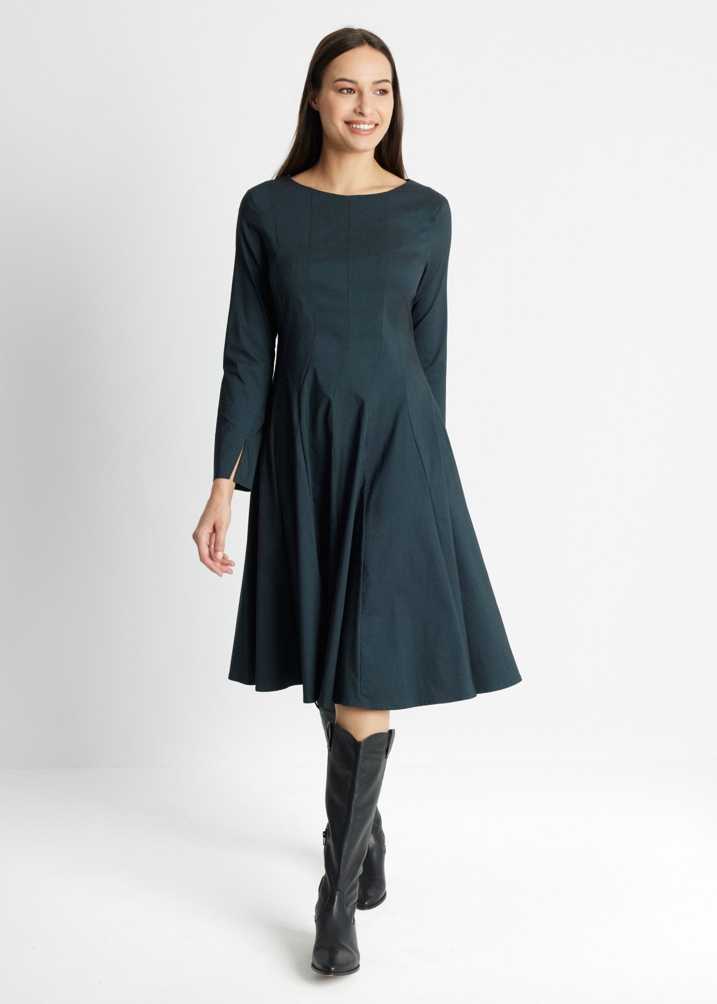 Tailliertes Midi-Kleid JEBIZA aus Viskose-Mix - FOX'S-Fashion