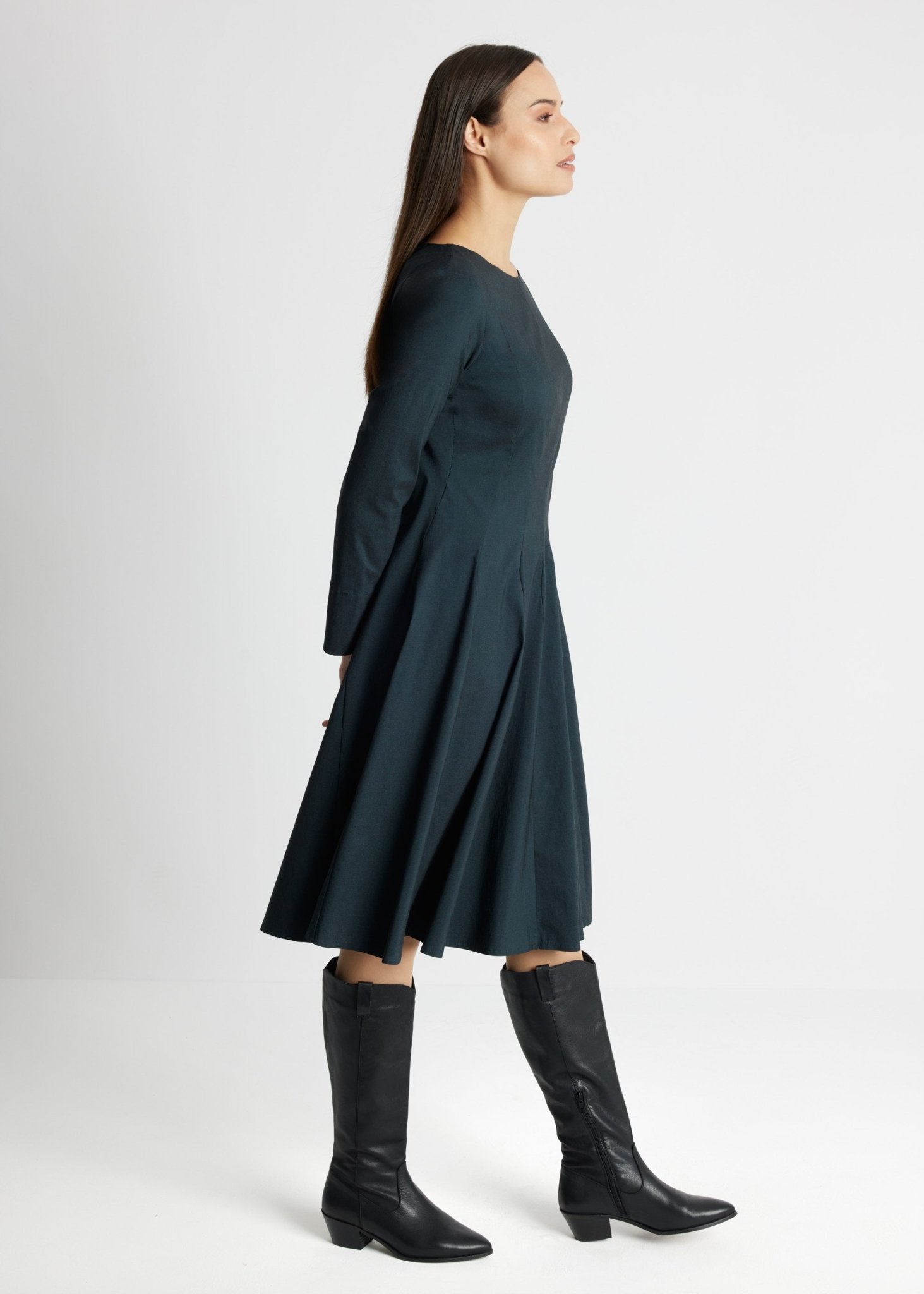 Tailliertes Midi-Kleid JEBIZA aus Viskose-Mix - FOX'S-Fashion