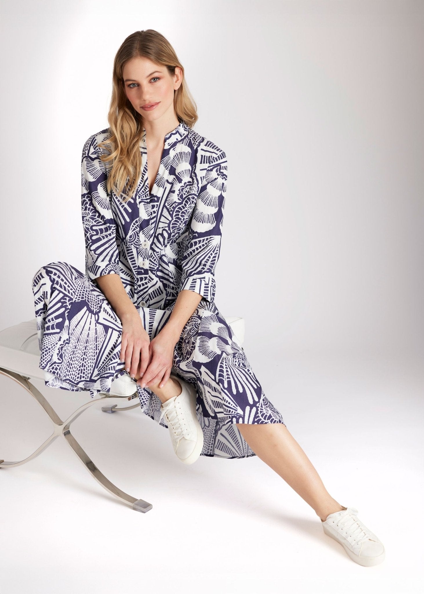 Tailliertes Midi - Kleid UVENTIA aus Bio - Baumwolle - FOX'S - Fashion