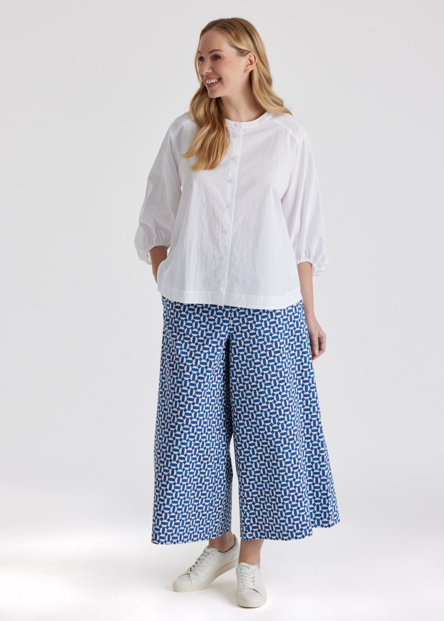 Weite Culotte DUKANA aus Bio - Baumwolle mit Gummibund - FOX'S - Fashion