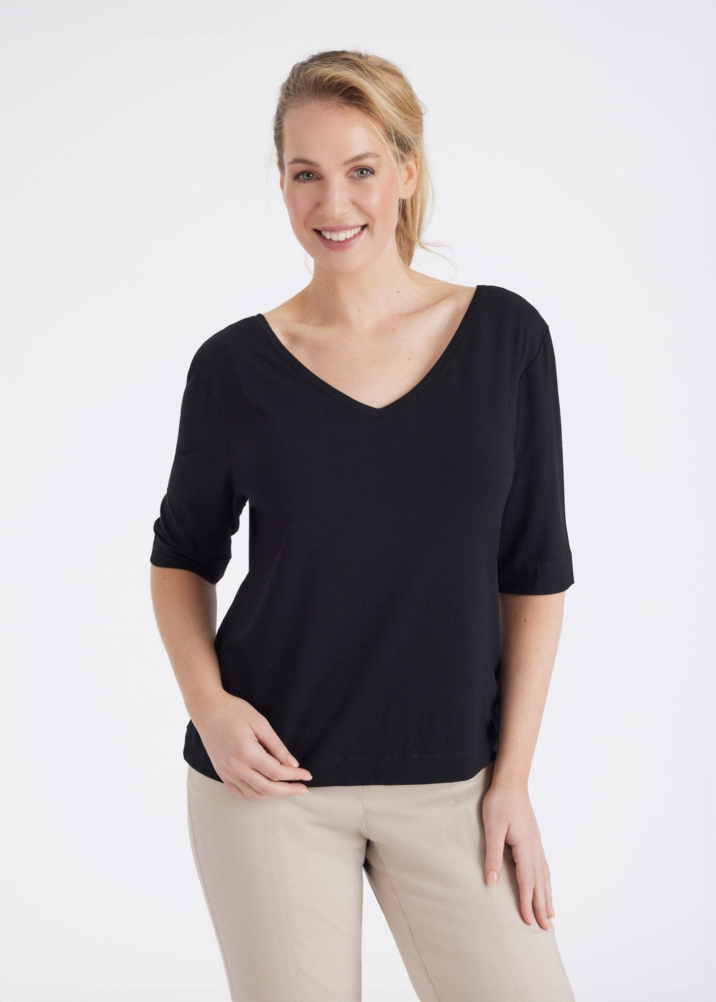 Wendeshirt CIONITU aus Jersey mit Rundhals oder V - Ausschnitt - FOX'S - Fashion